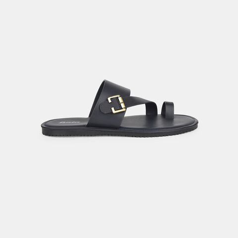 Bata navy casual toe ring slippers for men